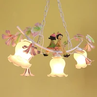 flower pink chandelier for kitchen island dining room kids room girl chandelier lamp tree chandelier personality suspension lamp