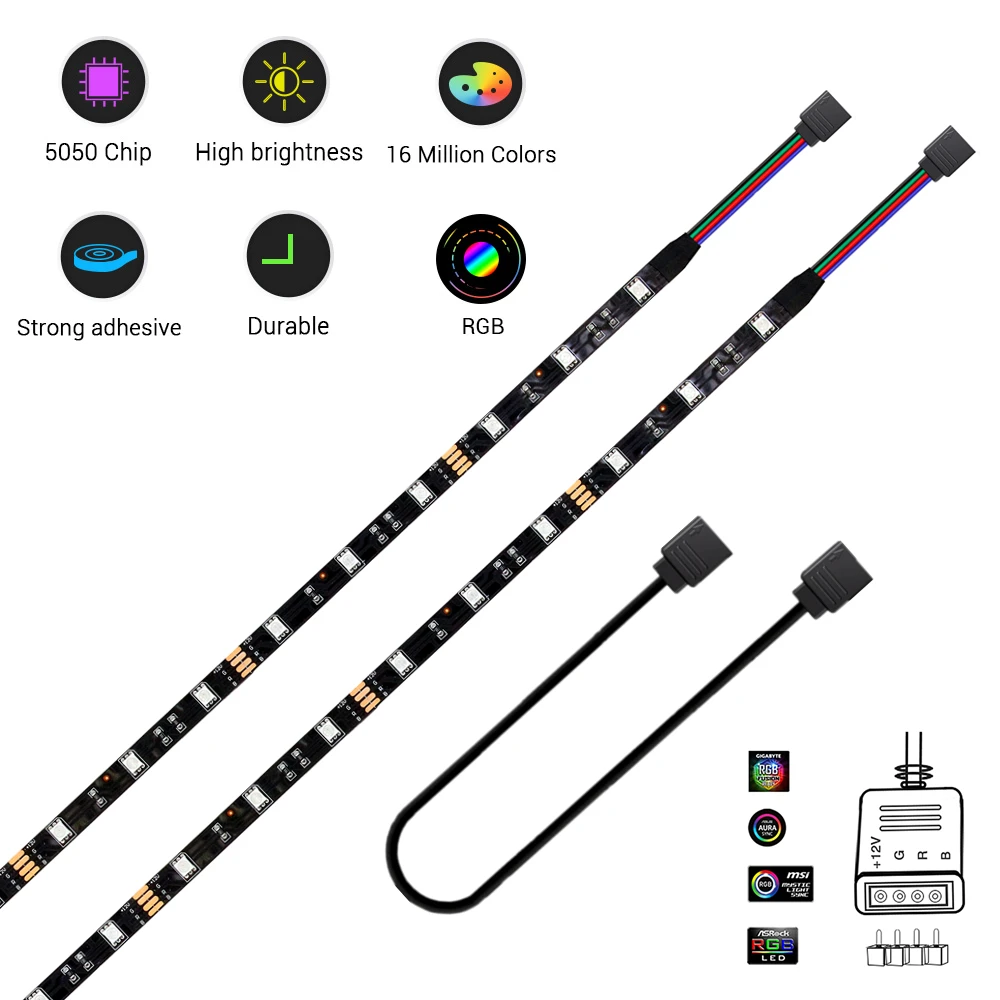 Светодиодная RGB-лента для ПК/компьютера 4 контакта 12 В + | Лампы и освещение