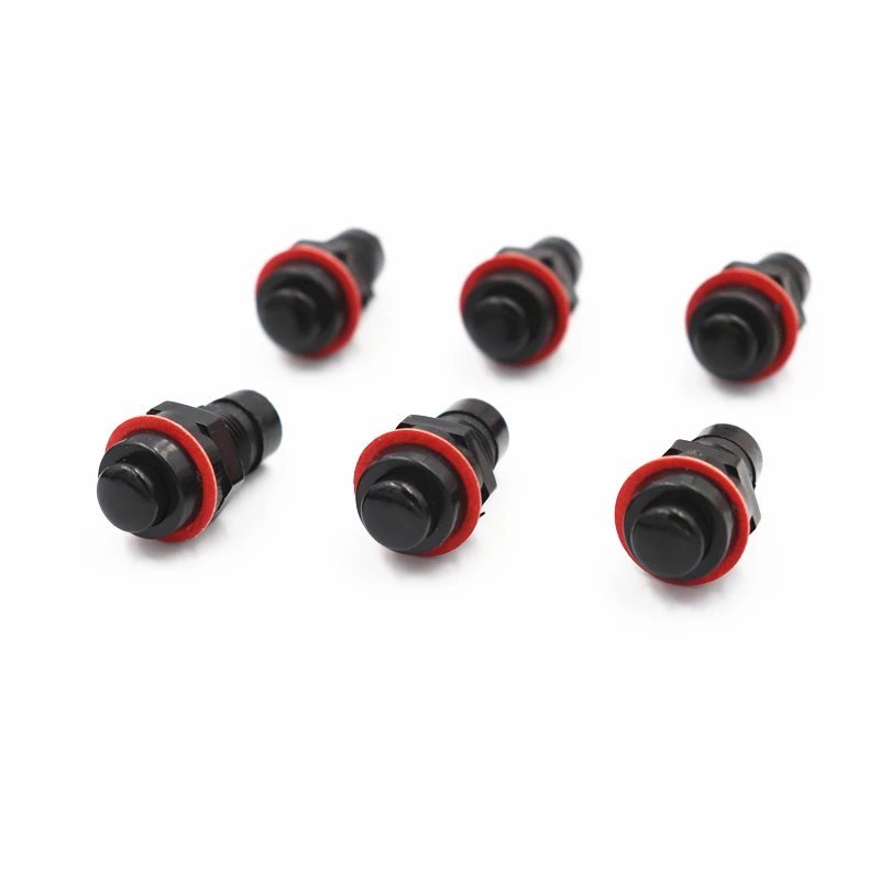 6pcs black 6 шт DS-211 DS-213 кнопочный переключатель 10 мм Мгновенный/самоблокирующимся круглая кнопка переключатель DS211 DS213 Миниатюрные - Цвет: 6pcs black