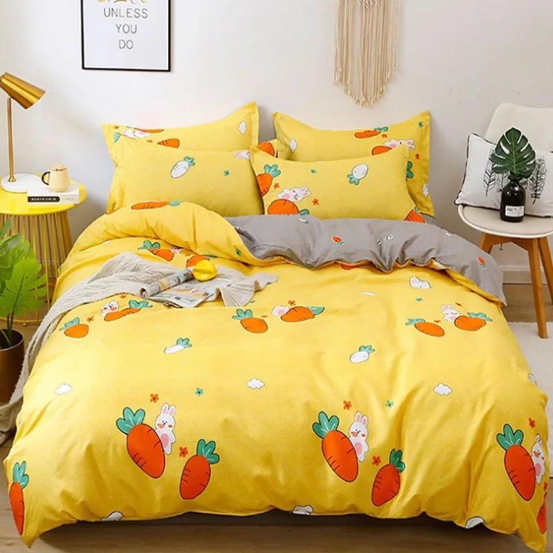 

Home Textile Bedding Sets Cartoon Simple Duvet Cover Pillowcase Bed Sheet Kid Teen Boy Girl 3/4PCS Beding Sets Beding Cover