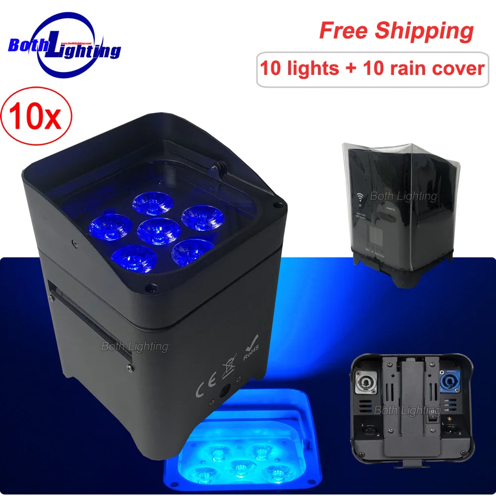 

Светодиодный светильник 6x18 Вт 6 в 1 RGBWA UV Wireless DMX Akku