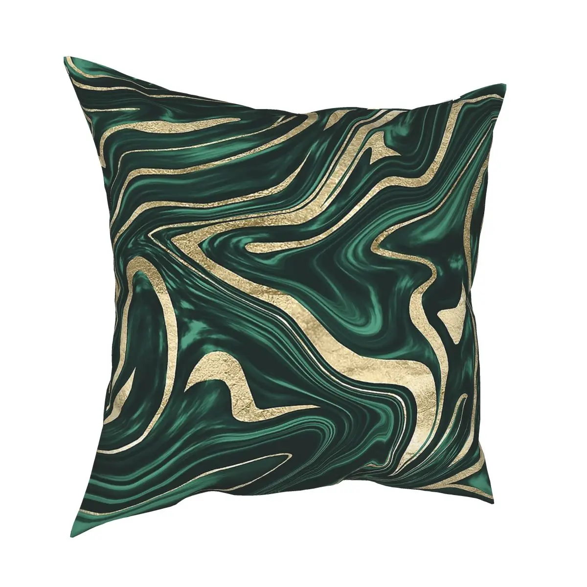 

Emerald Green Black Gold Marble Pillow Case Home Decor Marbled Texture Cushion Cover Throw Pillow for Home Polyester