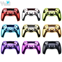 yuxi for ps5 playstation5 controller full set chrome housing shell front back case cover replacement decorative strip