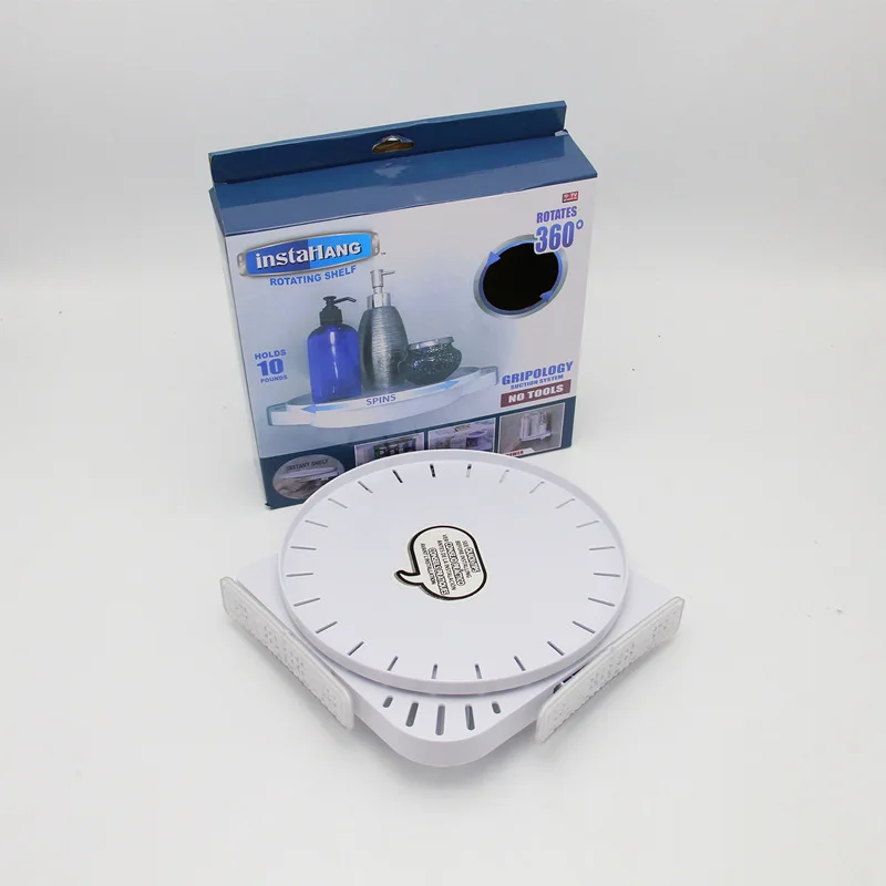 

Bathroom kitchen rotary triangle shelf wall suction type without drilling