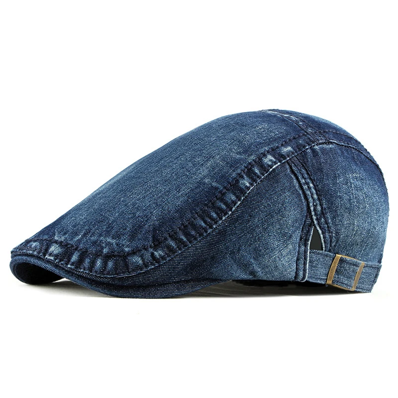 

Berets Spring Autumn Men Women Cap Hat Retro Denim Beret Cap Artist Painter Beret Hat Adjustable Ivy Newsboy Flat Cap Men ZZ-429