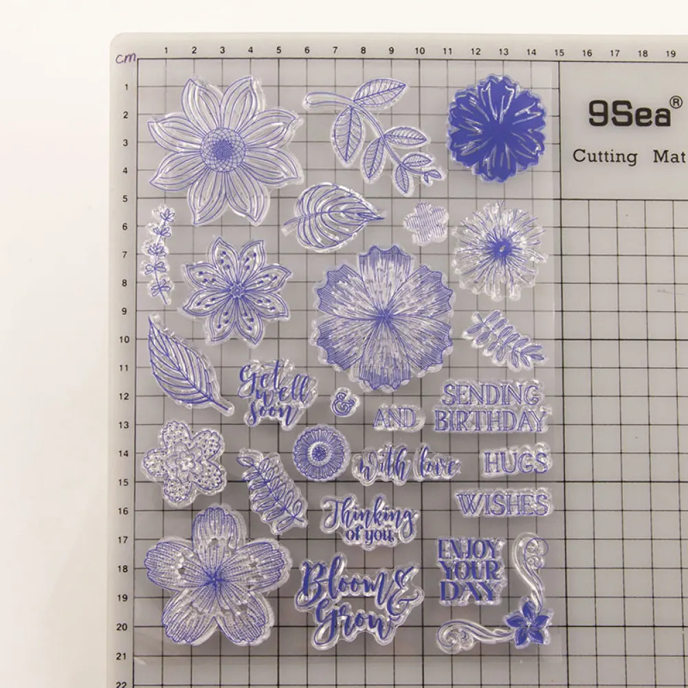 Цветущие цветы листья прозрачные штампы для резки скрапбук Рождественская