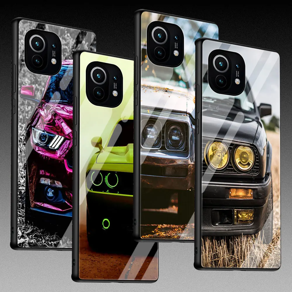 

Luxury Sports Car Super Car Case for Mi 11 10T 9T Pro 10 Lite 5G 11 Ultra CC9 CC9E 11i Poco X3 NFC M2 F3 Tempered Glass Coque