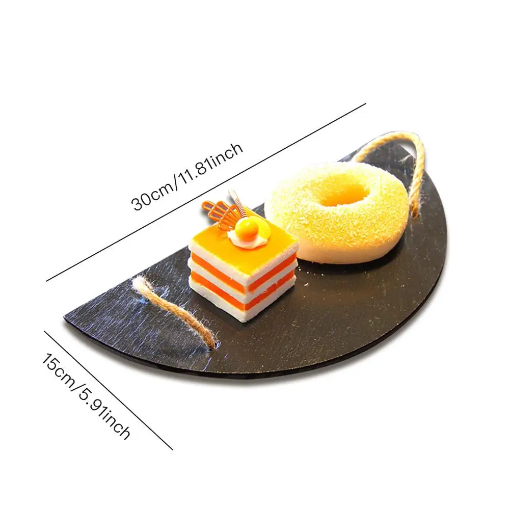 Natural Slate Plate Cheese Board Gourmet Serving Platter Cake Tray | Дом и сад