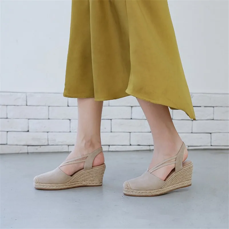 Эспадрильи Meotina туфли-лодочки на танкетке и высоком каблуке женские замшевые