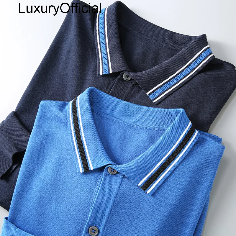 

Spike fashion contrast collar design men's casual Lapel sweater slim polo shirt men's long sleeve