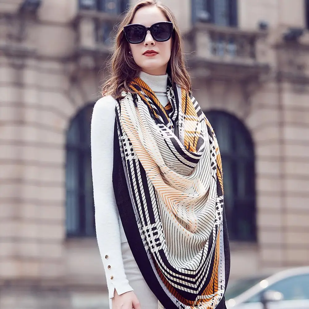 

Wool Women Scarves Stoles Elegant Carf Warm Shawl Bandana Scarf Luxury Brand Muslim Hijab Beach Blanket Face Shield Foulard