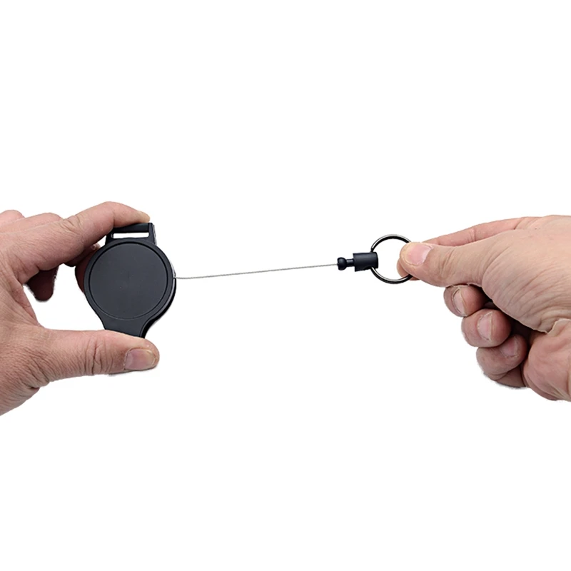 

Key Ring Card Sets Belt Stainless Steel Retractable Pull Badge Reel Lanyard Name Tag Card Badge Holder Reels Recoil Chain Clips.