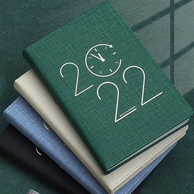 

2022 Weekly & Monthly Planner A5 Notebook 100 GSM Paper PU Leather Hard Cover Agenda Schedules Stationery Office School
