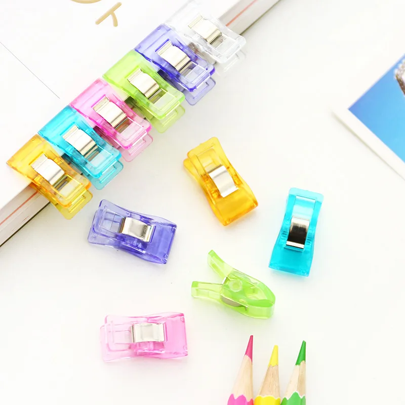 

20pcs Candy Color Plastic Clips Paper Sewing Clips Clamps Quilting Crafting Tickets Letter Kawaii Stationery Book Paperclips