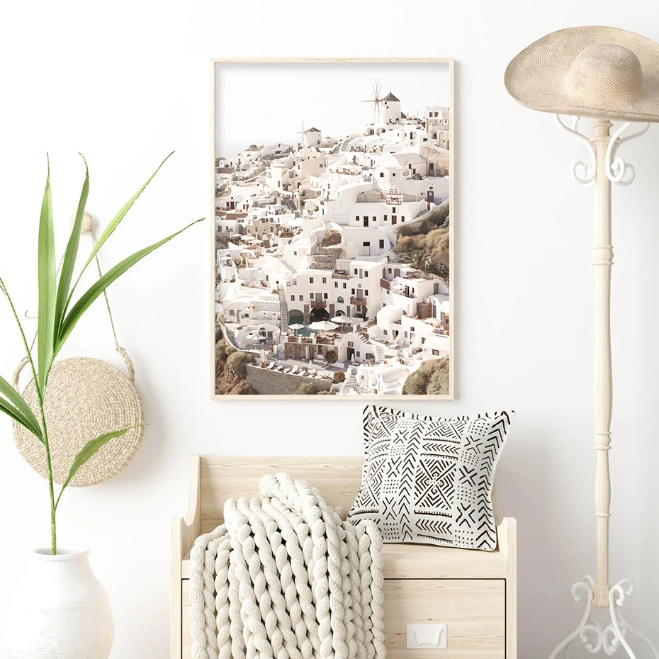 Марокканский архитектурный минималистичный бежевый настенный художественный