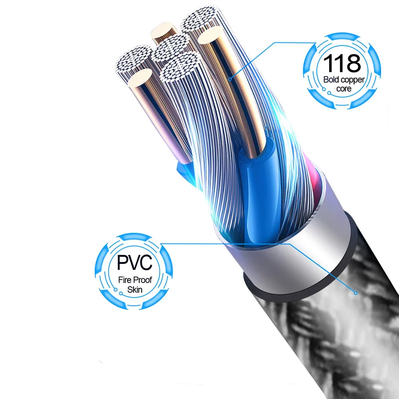 3а светодиодный usb type C кабель для быстрой зарядки Xiaomi mi 9T красный samsung S10 huawei ЗУ