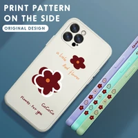 case for samsung galaxy s8 s9 s10 s20 s21 plus ultra fe s10e lite little flower print side liquid silicone protection case