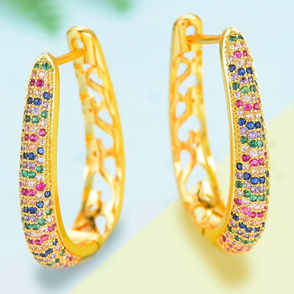 Женские крупные серьги кольца GODKI разноцветные массивные свадебные с