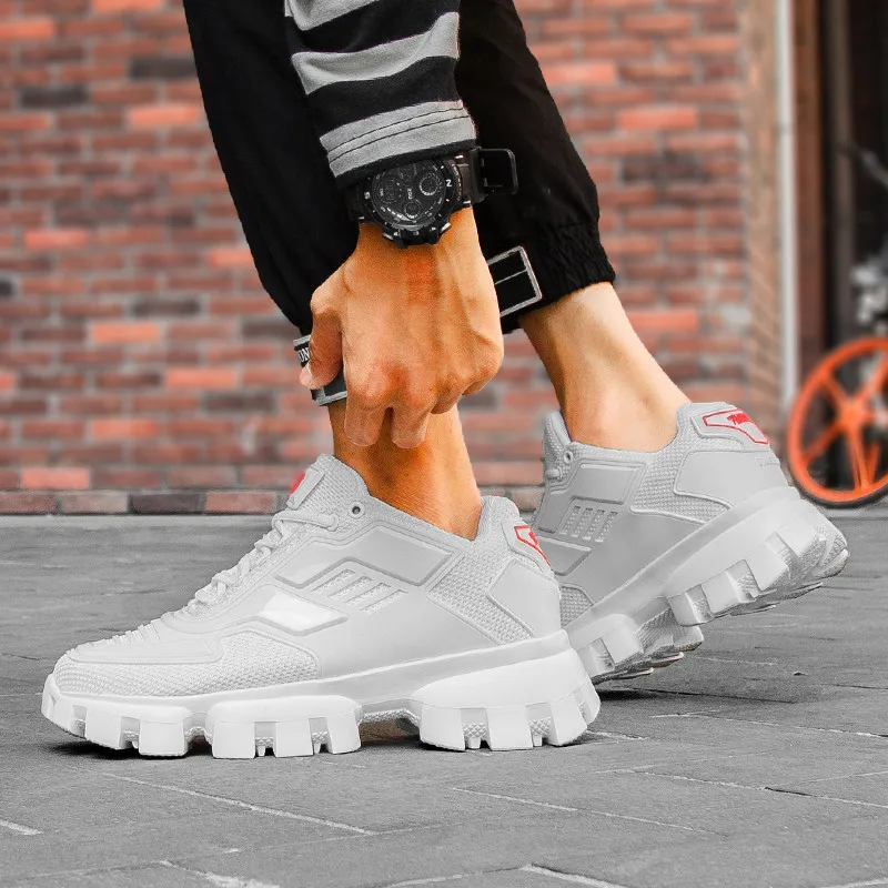 

Soft Sole SneakersCasual Shoes Men Lace Up Spring Breathable Fashion Footwear White Shoes Male Flats