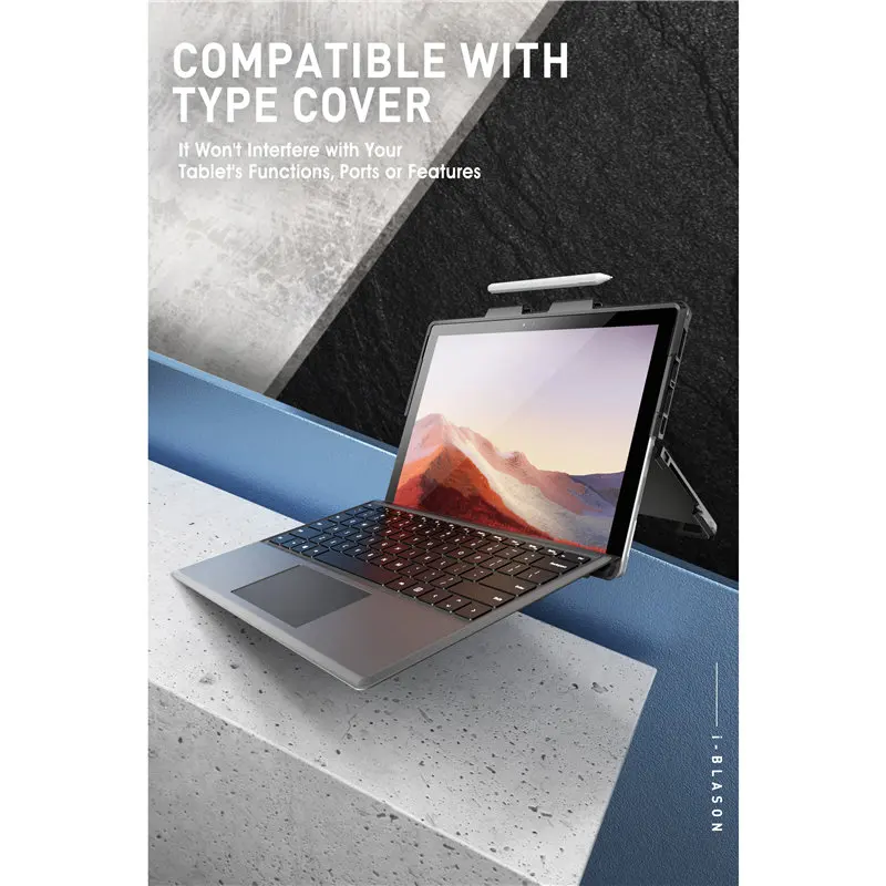 I-BLASON For Microsoft Surface Pro 7 (2019) / 6 (2018) /Pro 5 4 Armorbox Heavy Duty Dual Layer Case With Pencil Holder | Компьютеры и
