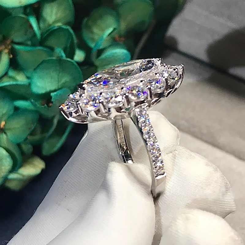 

Real Solid S925 Sterling Silver Jewelry 3 Carats Moissanite Ring for Women Anillos De Bizuteria Gemstone Silver 925 Jewelry Ring