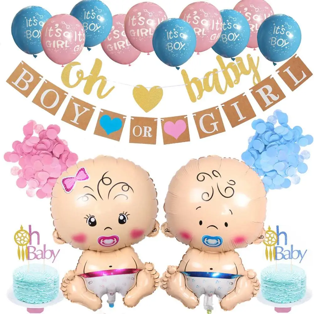 Украшения для вечеривечерние по случаю пола круглый шар с конфетти мальчиков и