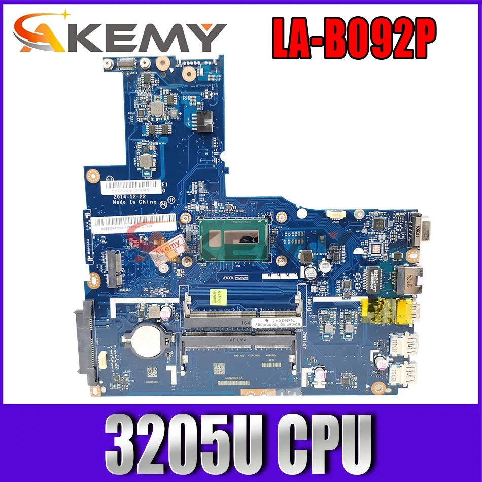 

High Quality mainboard For Lenovo B50-70 Laptop motherboard ZIWB2 ZIWB3 ZIWE1 LA-B092P 3205UCPU 100% Tested