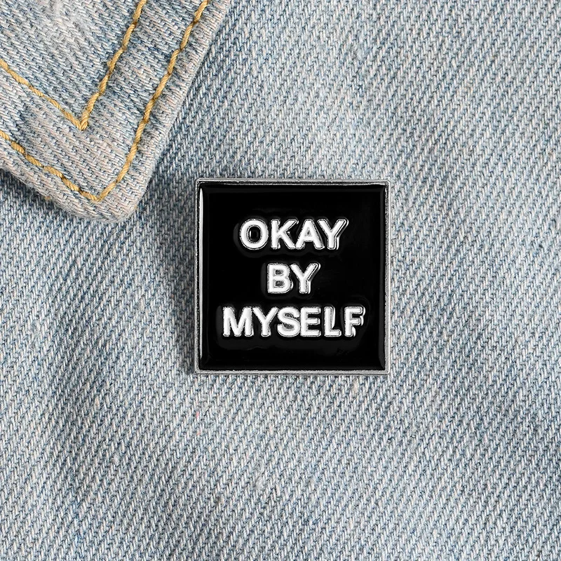 Креативные эмалированные булавки для себя черные геометрические броши в стиле