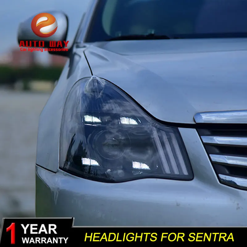 Автомобильный стайлинг чехол для передней фары Nissan Sentra 2008 2019 светодиодная фара DRL