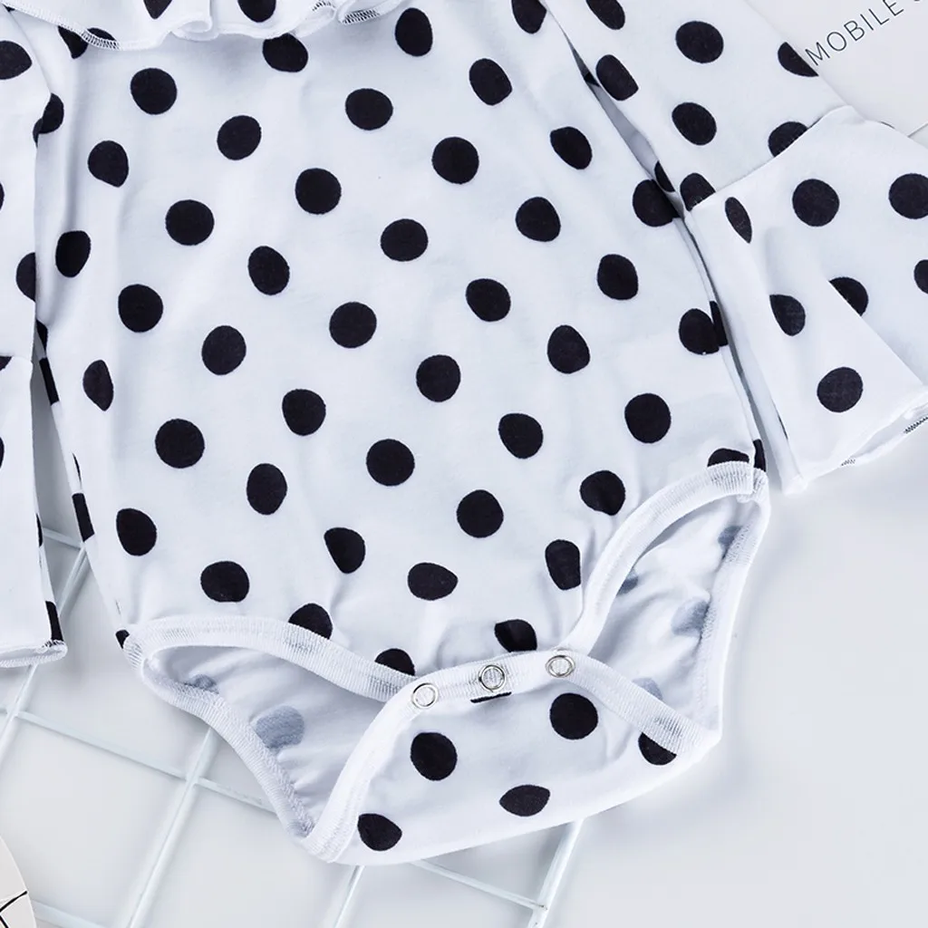 2020 Одежда для новорожденных и маленьких девочек комбинезон в горошек с