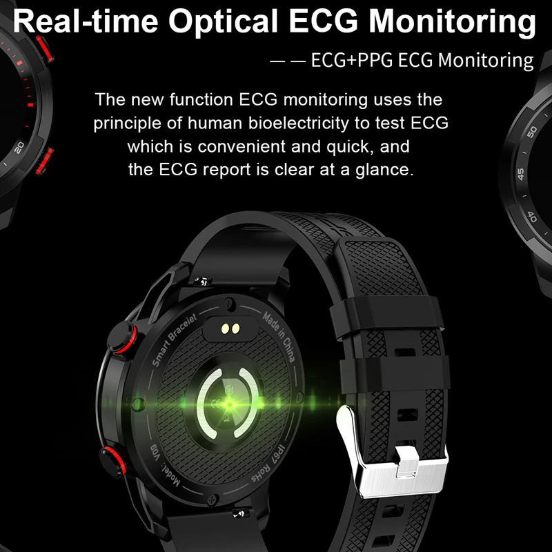 Bakeey V09 Full Touch HD дисплей Smart Band ECG Монитор артериального давления сердечного ритма bluetooth спортивные Смарт-часы для Android для IOS