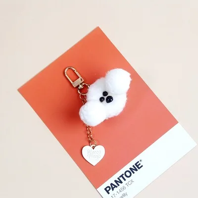 Милый брелок мини Пудель помпон брелки для женщин пушистый плюшевый собака