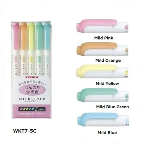 25 цветов Зебра Mildliner двухсторонний хайлайтер ручка набор 5 типов японские