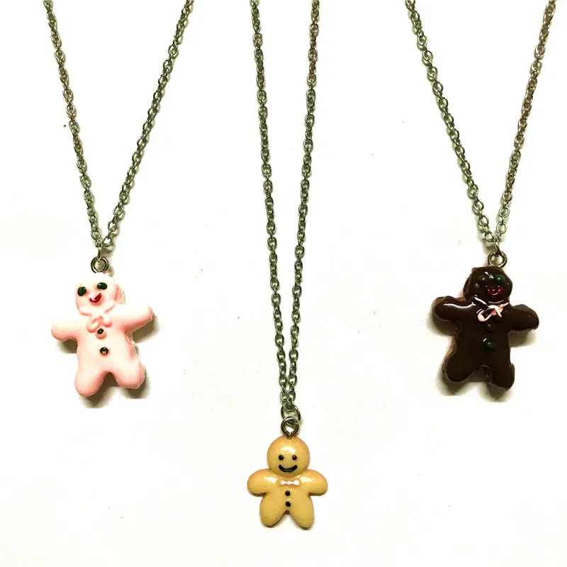 Кавайное ожерелье из смолы с имбирным хлебом чокер печеньем цепочка кулоном