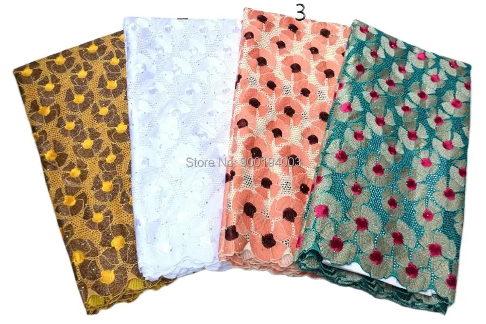 

Hot sale 5 Yards black High quality African Swiss Voile Lace for wedding embroidery african lace fabric- N88115
