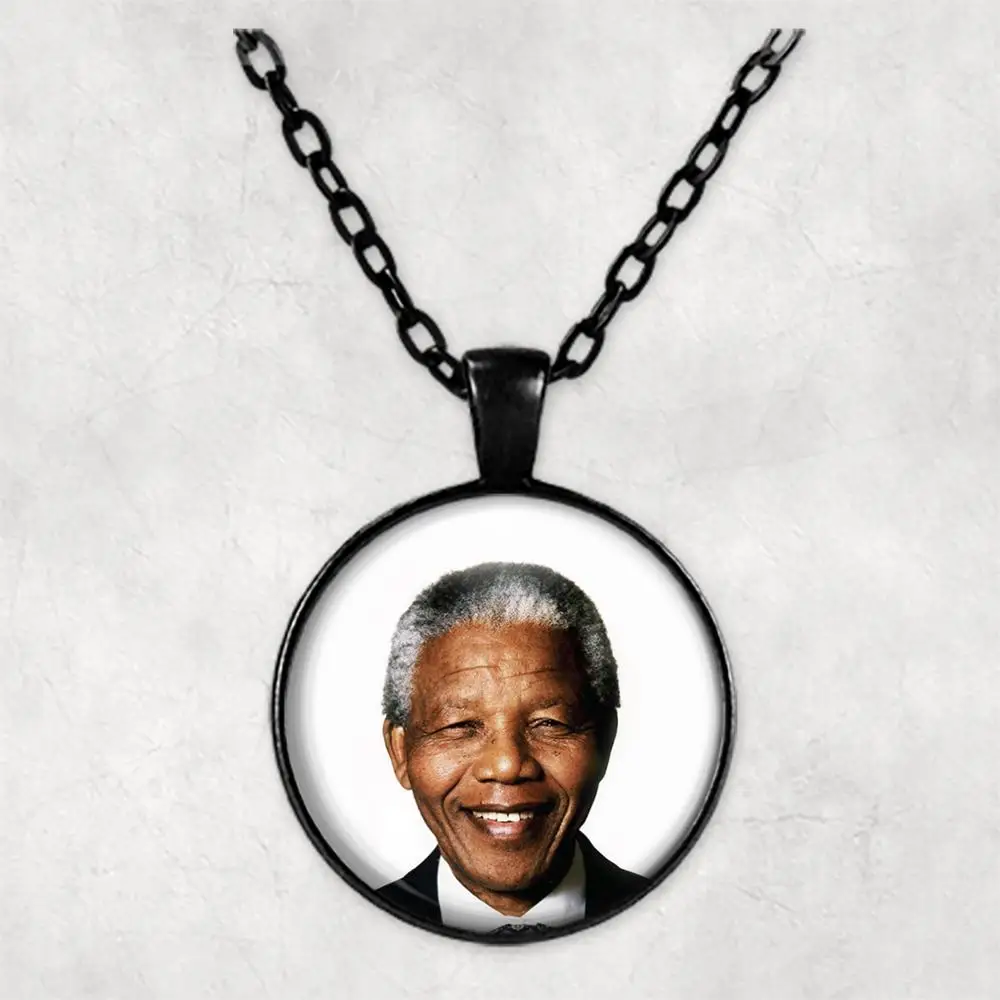 Nelson Mandela Personalised Photo Necklace Picture Jewelry necklaces pendants Circle Locket Memorial Gift | Украшения и
