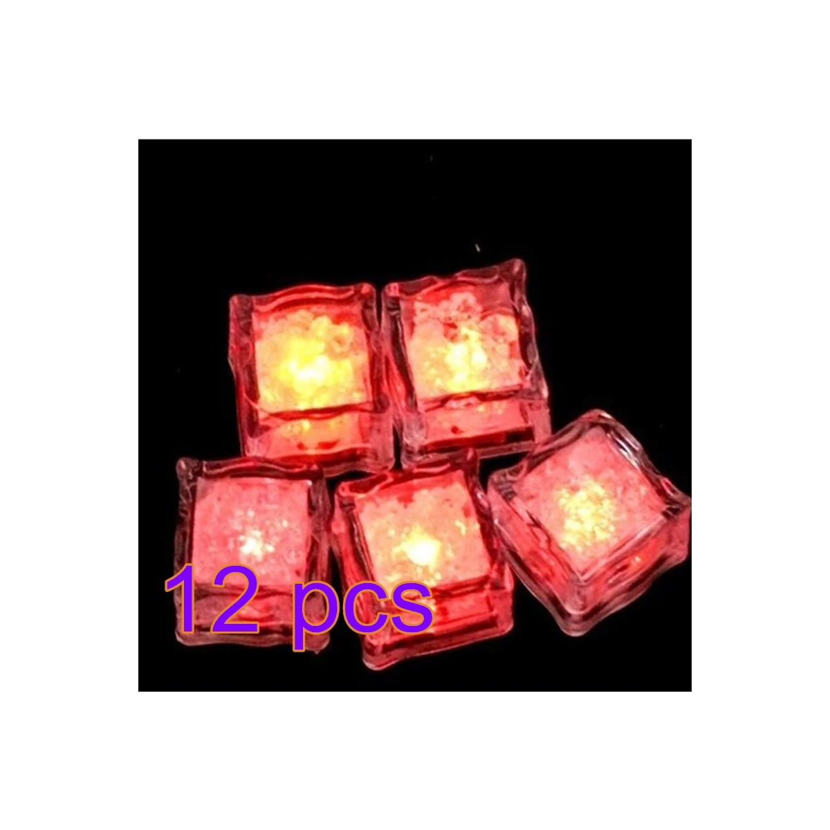 12pcs red 1/на свадьбу, 12 шт. сделай сам, светильник для кубиков льда/цветной сенсорный датчик Ночной светильник/светодиодный вспышка кубика льда s дропшиппинг рождественские украшения - Цвет: 12pcs red