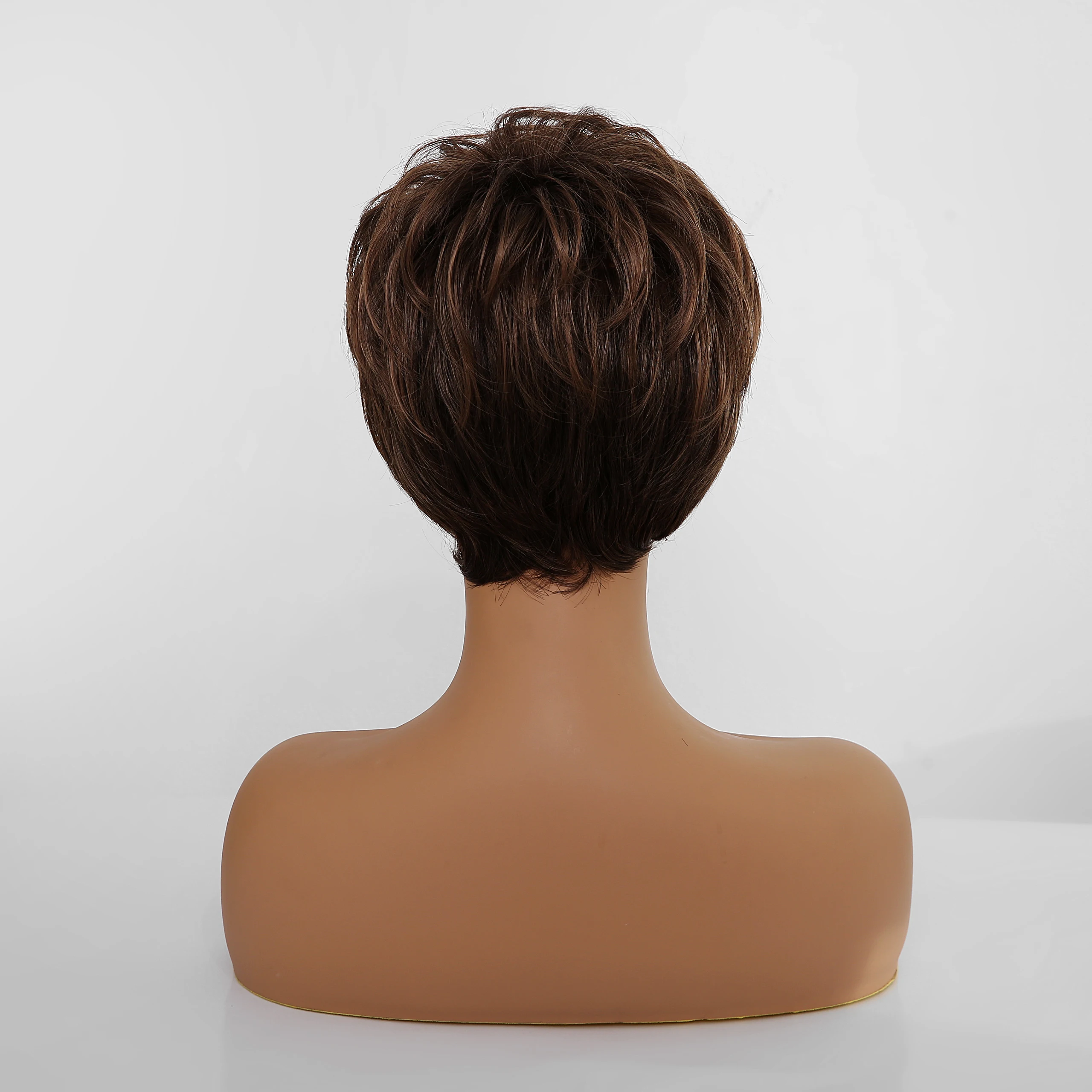 Крошечная Лана короткие прямые человеческие волосы парики смешанные