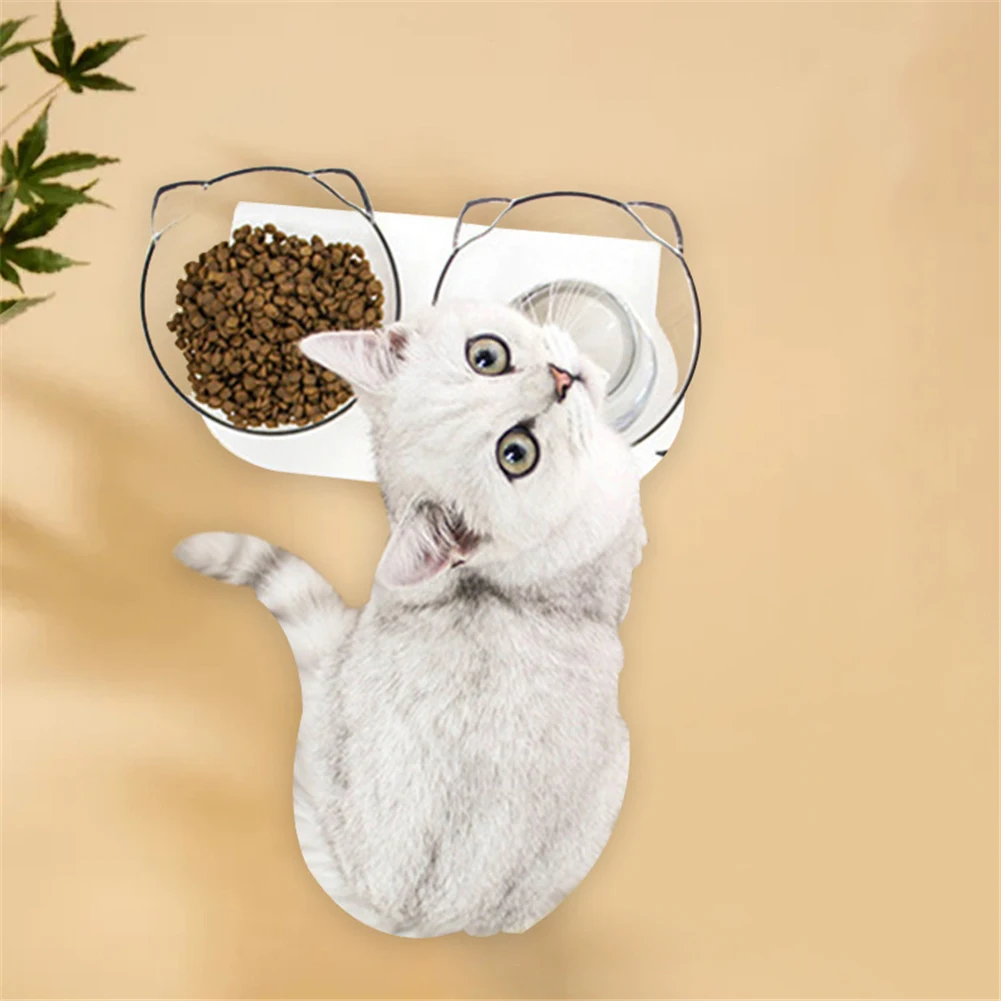 

Non-Slip Pet Drinking Feeder Pet Bowls Cats Dogs Food Water Bowls Protection Cervical Non Slip Kitten Feeding Double Bowl