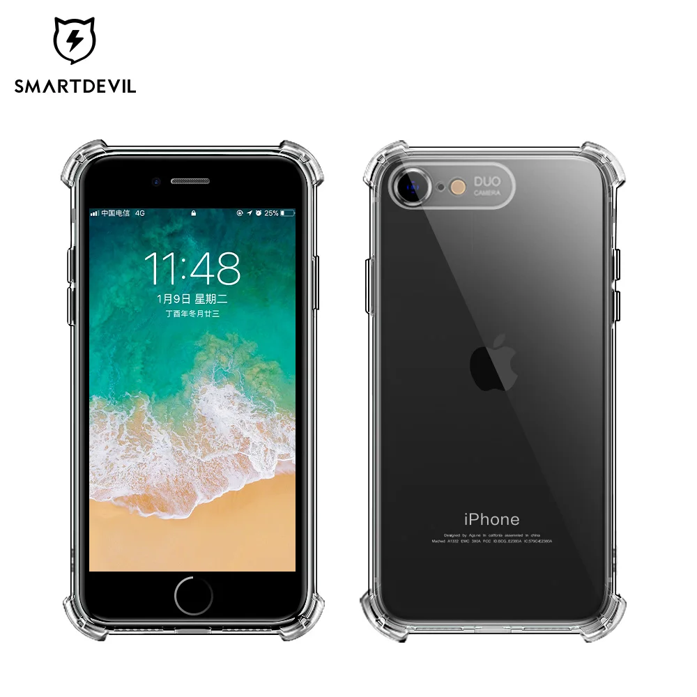 SmartDevil Прозрачный чехол для iPhone X XR XS Max противоударный бампер силиконовый