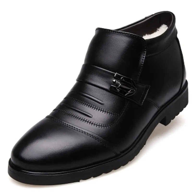 Новинка 2020 года Зимние ботинки из натуральной кожи Мужская зимняя обувь Теплая