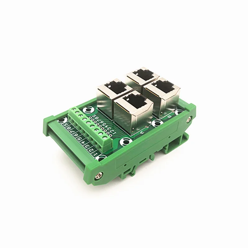 Модуль RJ45 с креплением на DIN-рейку 4-ходовая коммутационная плата разъемом 8P8C