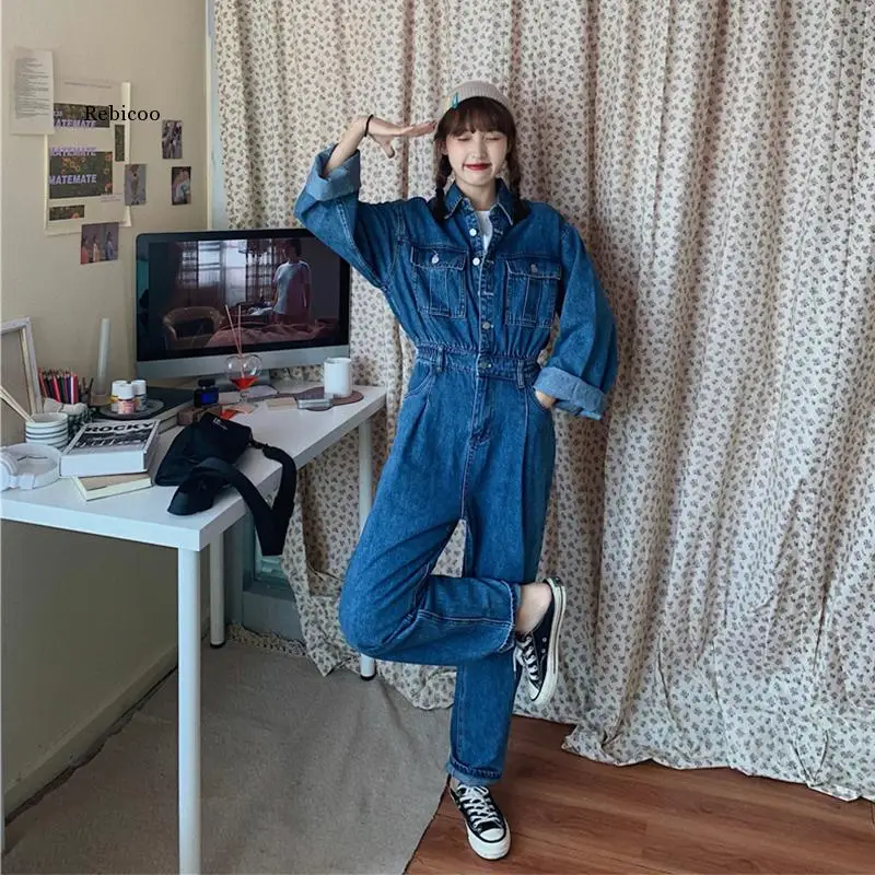 

Autumn Casual Trousers Vintage Daniel Loose Lazy Style Full Sleeve Elastic Waist Straight Pants Hallen Students Overalls