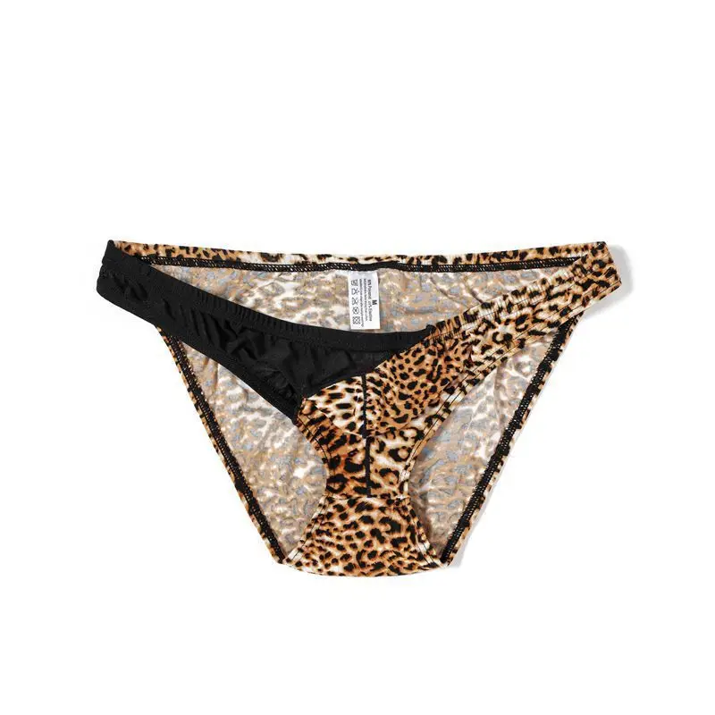 

2021 New Style Brand Men's Gay Underwear Leopard Briefs Fashion Tide Wild Male Thin Underpants Cool Breathable Panties