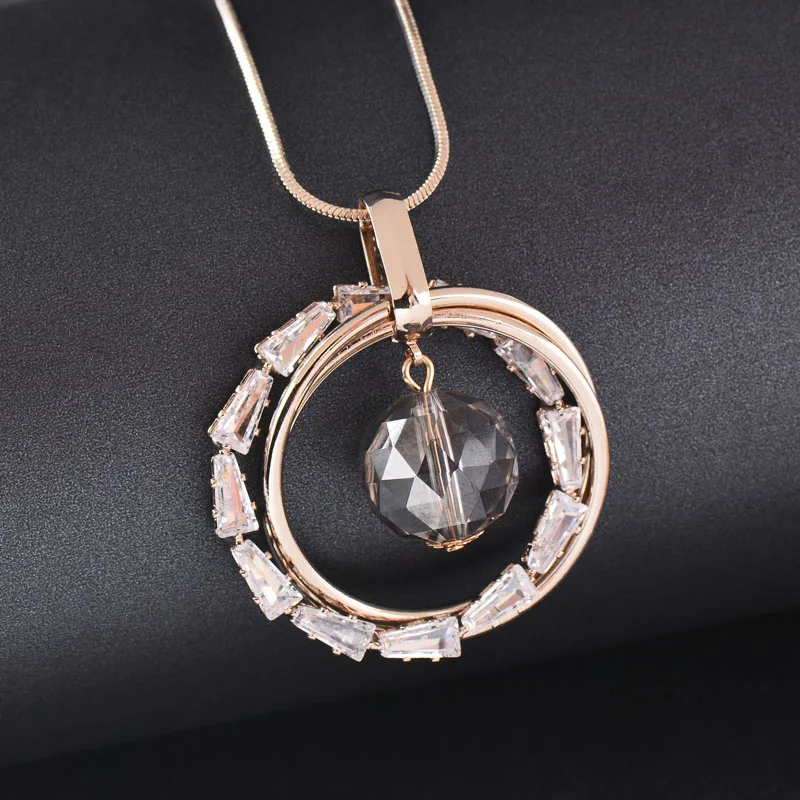 Ожерелье SINLEERY с подвеской в виде нескольких колец колье желтого золотого