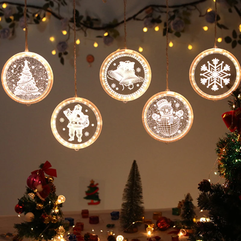 

Christmas LED Lights Snowflake Merry Christmas Light String Christmas Gift Kids New Year 2022 Navidad New Year Gift Lights