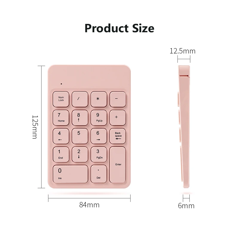 

Small-size 2.4GHz Wireless Numeric Keypad Numpad 18 Keys Digital Keyboard for Accounting Teller Laptop Notebook Tablets Computer