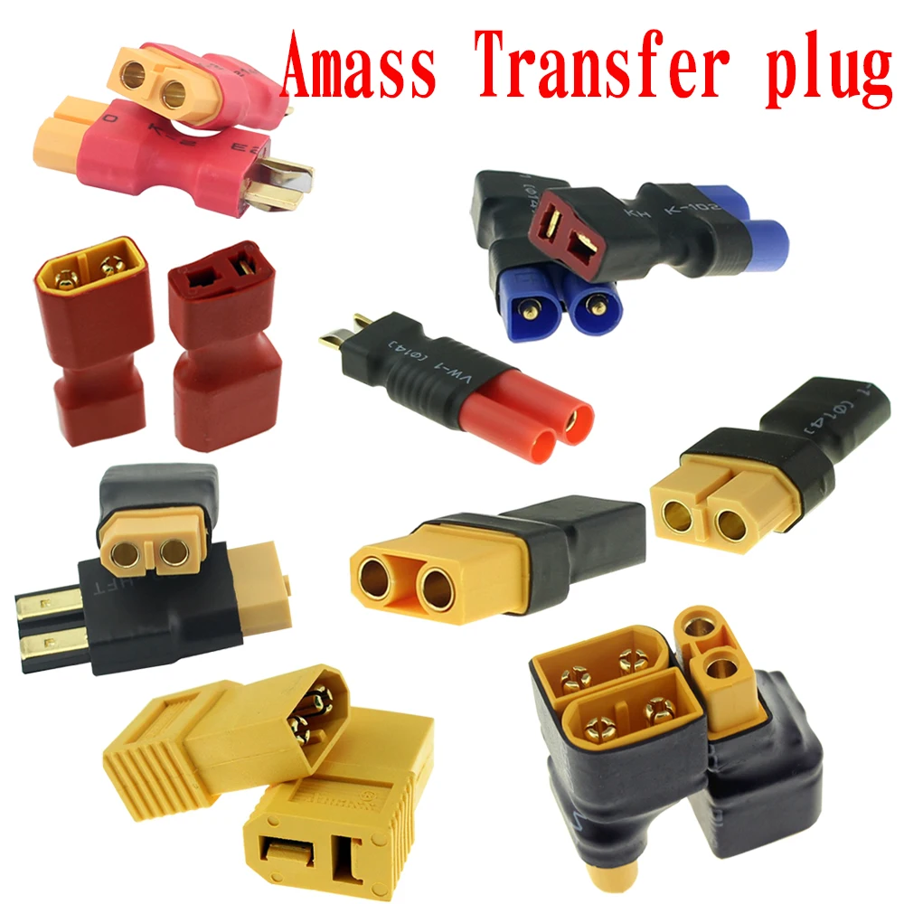 5 шт./адаптер lotAmass XT60 для XT90 XT30 EC3 TRX T Deans гнездовые и разъемы штекер банана RC Lipo