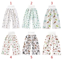 2 in 1 comfy baby diaper skirt shorts cotton waterproof absorbent washable potty training nappy pants for bed wetting