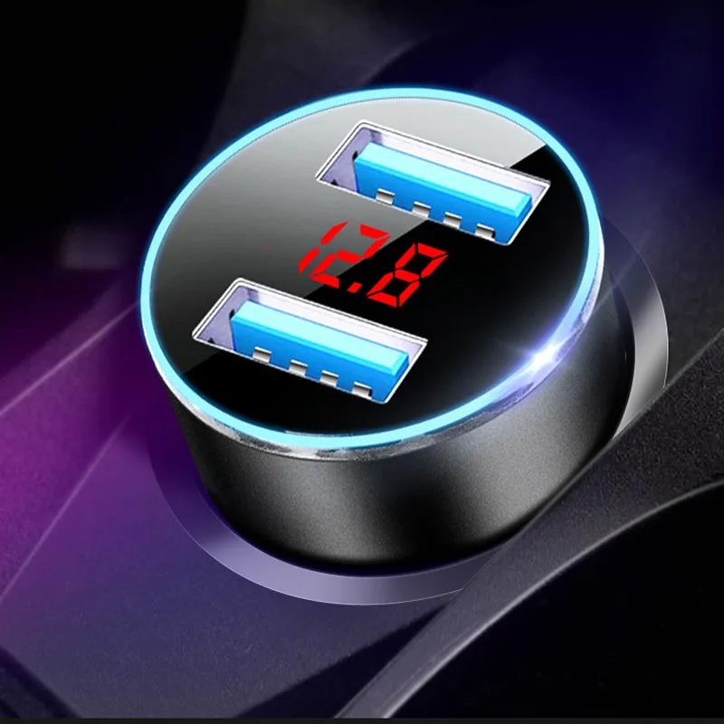 Стильный мини-адаптер для автомобильного прикуривателя с двумя портами USB